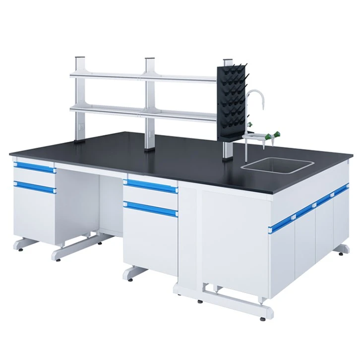 Steel-Wood Structure Work Bench with reagent rack
